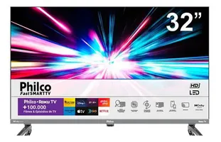 Smart TV 32 Philco Roku com Dolby Audio