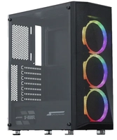 Gabinete Gamer SuperFrame Flow, Mid Tower, RGB, Vidro Temperado, ATX, Black, Sem Fonte, Com 3 Fans