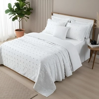 Cobre Leito King Dupla Face com Pompom 3 Peças