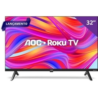 Smart TV AOC 32 HD Roku com HDMI, USB e Wi-Fi