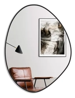 Espelho orgánico de parede Orgánico do 60cm x 40cm Preto