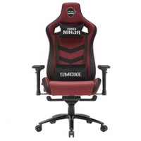 Cadeira Gamer Ninja Smoke, Reclinável, Tecido, 4D, Vermelha E Preta