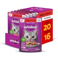 Whiskas Sachê Carne Gatos Adultos 20 un. Pague 16