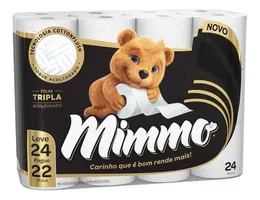 Papel Higiênico Folha Tripla 24 Rolos De 20m Mimmo
