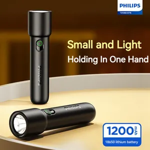 Philips 2024 Novo EDC Lanterna Portátil Lanternas LED Recarregáveis para Defensa Auto Defesa Pessoal Camping Caminhadas 