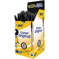 (Prime) Caneta Esferográfica BIC Cristal Dura Mais, Preta - 50 unidades | R$29