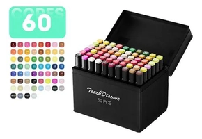 Kit Canetas Marcadoras Dupla Ponta 60 Cores