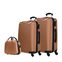Conjunto de Malas de Viagem Yins Com Rodinhas Giro 360º 3 Peças Cobre YS02012CO R$380