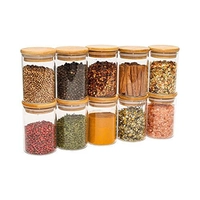 Oikos Kit 10 Potes Vidro 250ml c/ Tampa Bambu