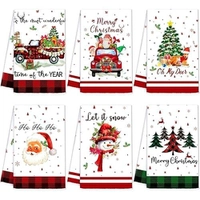Kit 6 Toalhas de Natal 40x60cm com Estampas Festivas
