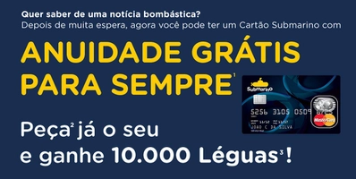 Cartão submarino anuidade gratis