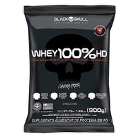 Whey Protein Black Skull 100% HD Refil Morango900g 