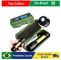 [R$7,67 Moedas/ APP] Lanterna Recarregável Tática, USB, luz forte, portatil, Led E Zoom 