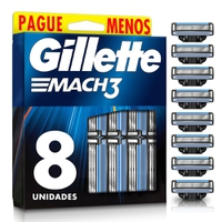 Carga Para Aparelho De Barbear Gillette Mach3 Com 8 Unidades