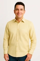 Camisa Social Masculina Manga Longa Algodão