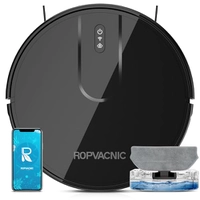 Robo Aspirador Pó ROPVACNIC S1, limpeza personalizada, controle remoto por voz via aplicativo, (Preto Profundo)