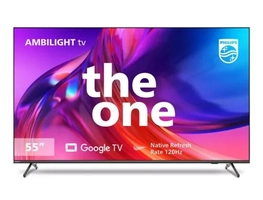Smart TV 55" 4K 120 Hz Philips THE ONE 55PUG8808/78, Google TV, Ambilight, P5, DTS Play-Fi, Freesync, Dolby Vision Atmos, 40 WRMS