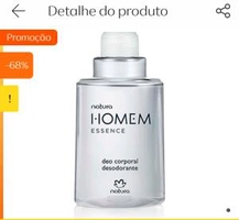 REFIL DEO CORPORAL NATURA HOMEM ESSENCE MASCULINO - 100ML | R$8