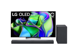 TV LG OLED EVO C3 77'' 4K + LG SC9S 3.1.3 Canais Dolby Atmos Sound Bar