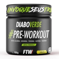 FTW Pré-Treino Diabo Verde - Energia Extrema, Força e Foco - Potência Hardcore com Cafeína, Beta-Alanina - Para Frutas Amarelas - Pote 150g