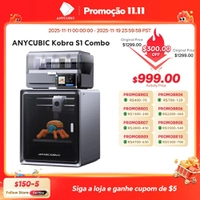 [Com Cashback R$ 3947  ] Anycubic Kobra S1 Combo Impressora 3D multicolorida Núcleo de alta precisão XY Estrutura estável Ultra silenciosa Velocidade máxim