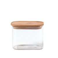 Pote Hermético Retangular 630ml com Tampa Bambu