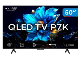 Smart TV 50" TCL 4K UHD QLED 50P7K Google TV AiPQ Google Assistente 3 HDMI