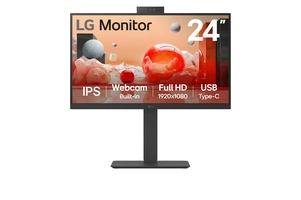 Monitor LG B2B Webcam 24BA850-B - Tela IPS Full HD 24", USB-C, RJ45, ajustes ergonômicos e compatível com Windows Hello
