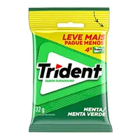 Goma de mascar Trident menta 32g pacote com 4 unidades