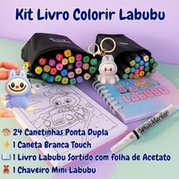 Kit 25 Canetinhas Touch + Livro e Chaveiro
