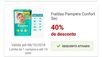 [Americanas Lojas Físicas ] 40% de desconto em Fraldas Pampers Confort Sec