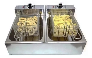 Fritadeira Elétrica 2 Cubas 10 Litros INOX - 220V ou 110v BONI 110 R$540