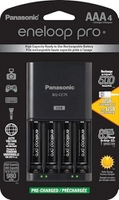 [Taxa Inclusa] Carregador Panasonic com 4 pilhas AAA eneloop pro