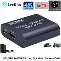 LccKaa 4K HDMI To USB 2.0 Loop Out Video Capture Card