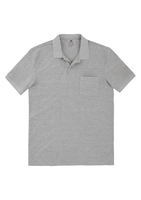 Camisa Polo Básica Masculina Regular Com Bolso Frontal - Cinza