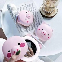 Mini Espelho Ring Light Porquinho Ventilador Luz LED USB Recarregavel Hc Fan | R$25