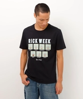camiseta de algodão rick and morty manga curta preto PP