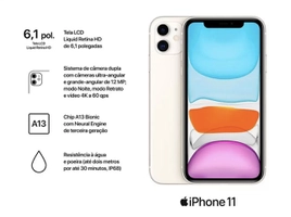 iPhone 11 Apple 64GB Branco 6,1” 12MP iOS