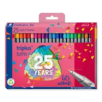 STAEDTLER Caneta de ponta de fibra de edição limitada 334 C25 TA Triplus Fineliner, 0,3 mm - cores sortidas (pacote com 20+5)