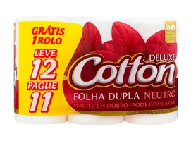 Papel Higiênico Cotton Duplo Neutro 12 Unidades
