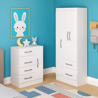 Quarto Infantil com Cômoda e Guarda-Roupa Branco