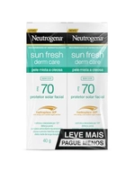 Protetor Facial Neutrogena Sun Fresh FPS 70 Pele Oleosa 2x40g