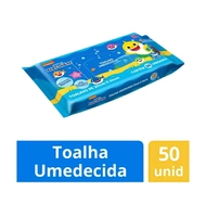 [App] Leve 3 pague 2 | Toalha Umedecida Cremer Mamãe Bebê - Baby Shark 50 unidades | R$14