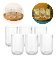 Jogo 6 Copos de Vidro Canelado 420ml