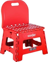 Banqueta Plástica Dobrável com Encosto 22 cm