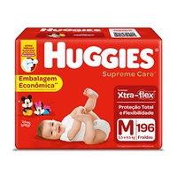 HUGGIES Fralda Supreme Care M - 196 fraldas, Cor: Vermelho