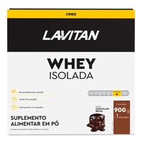 Suplemento Alimentar Whey Isolado em Pó Lavitan Chocolate Belga 900g + Dosador