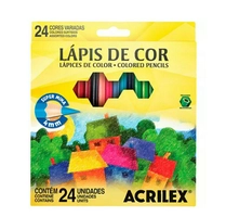 Lápis de Cor Acrilex Hexagonal 24 Cores 
