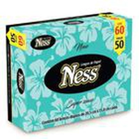 Lenço de Papel Folha Dupla 20,5x15cm Ness com 60 unidades - Embalagem Sortida