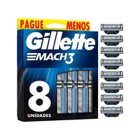 Refil Gillette Mach3 para Barbear - 8 Unidades